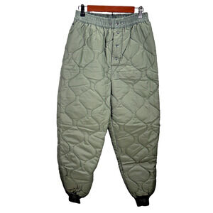 Vintage Green USAF Flyers Trouser Size Medium Quilted Military Liner Pant Jogger